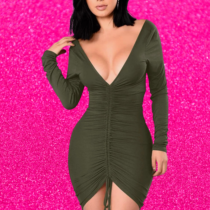 Olive Juice Drawstring Dress