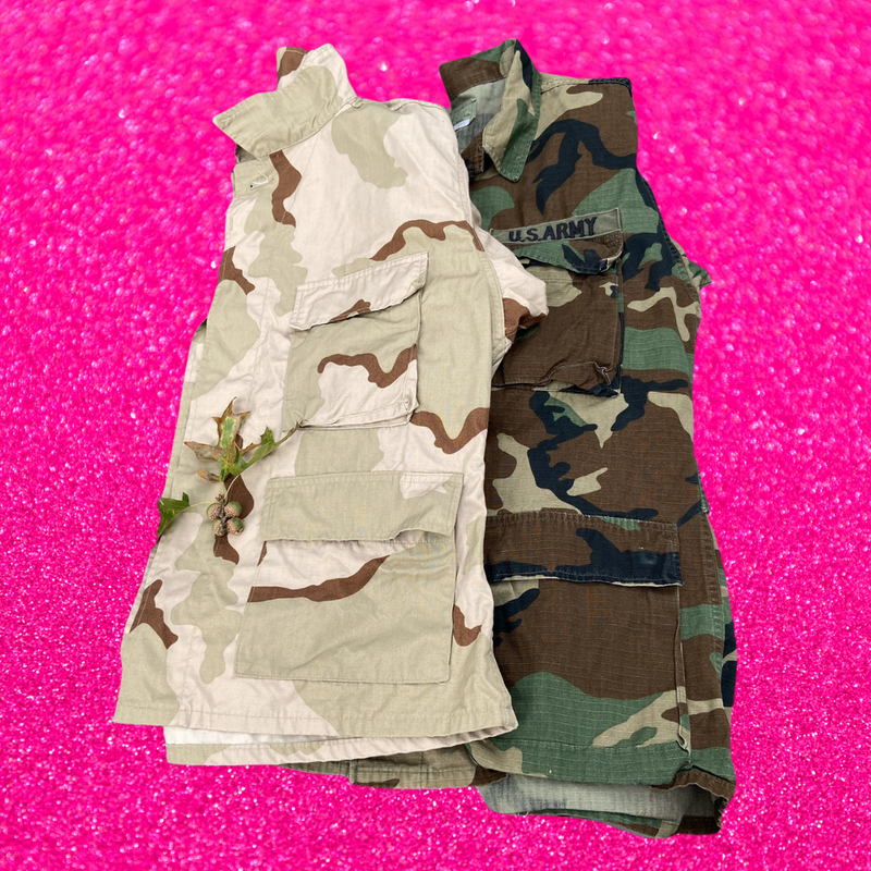 Vintage 90s camo camouflage fatigue army military jacket