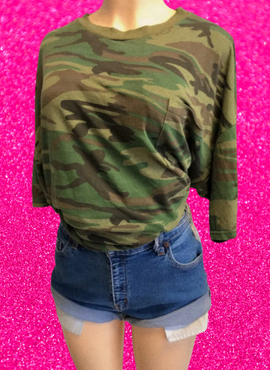 I'm a Survivor Vintage Oversized Camo Tee