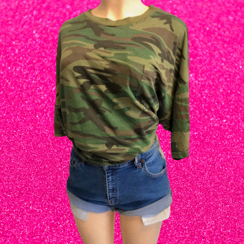 I'm a Survivor Vintage Oversized Camo Tee