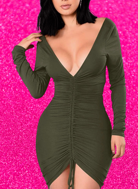 Olive Juice Drawstring Dress