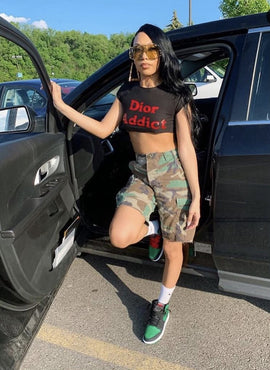 I'm a Survivor Vintage Camo Shorts