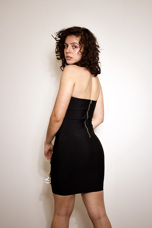Me, Myself, and I Strapless Zip Mini Dress