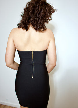 Me, Myself, and I Strapless Zip Mini Dress