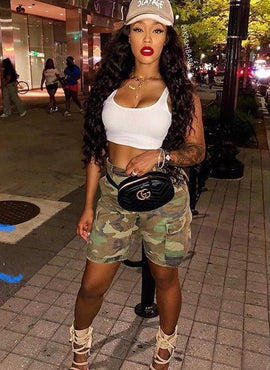 I'm a Survivor Vintage Camo Shorts